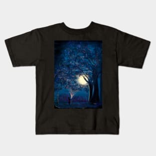 Moonlit Enchanted Woods by Annalisa Amato Kids T-Shirt